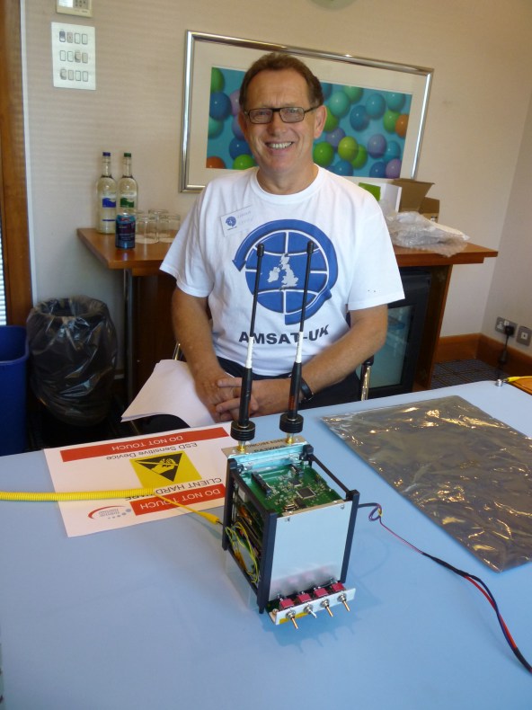 Graham Shirville G3VZV withdevelopment version of FUNcube spacecraft