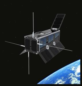 Artists impression of UKube-1 in orbit