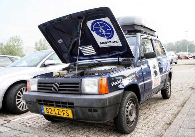 The Uncertainly Principle 1.1 litre Fiat Panda with AMSAT-UK Logo