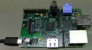 A Raspberry Pi computer board