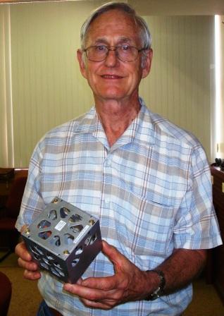 Deon Coetzee ZR1DE with prototype space frame - Image Credit SA AMSAT