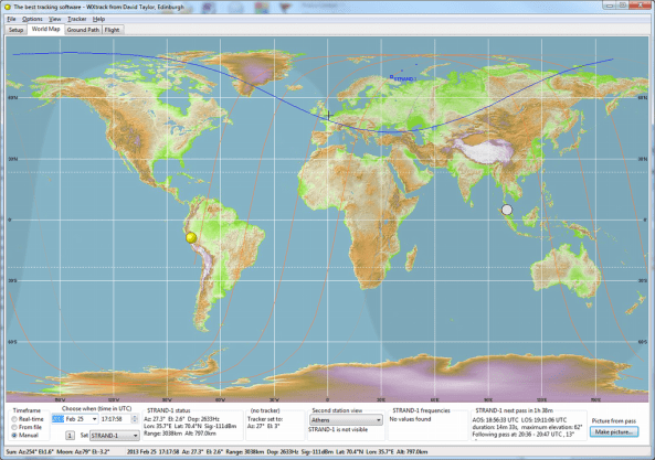 Provisional initial track of STRaND-1