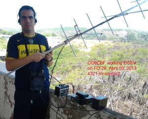 Hector CO6CBF working Joe EI5EV on FO-29  2013-04-03 1440z