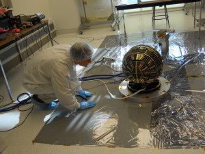 DANDE nano-satellite prior to packaging - Image credit Bruce Davis
