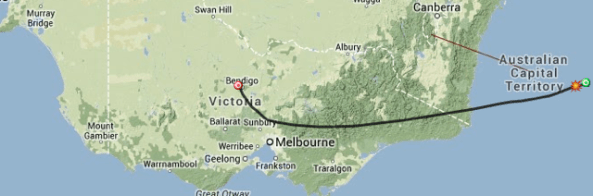 Expected path of PSB-5 balloon