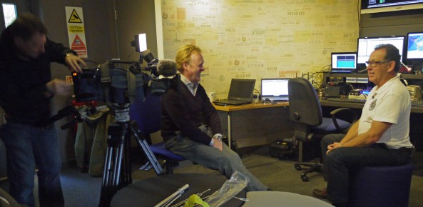 BBC presenter John Maguire interviews Graham Shirville G3VZV at the RSGB National Radio Centre