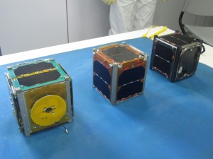 CubeSats PUCP-SAT-1 Peru - ICUBE-1 Pakistan - HUMSat-D Spain - Credit Pontificia Universidad Católica del Perú