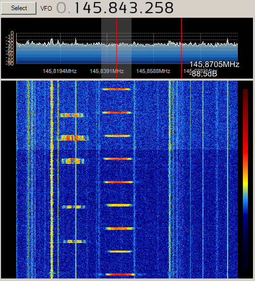 SDR image of the LitSat-1 beacon taken by Dmitry Pashkov UB4UAD