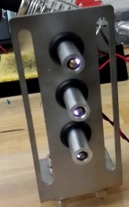 First firing of synchronized 3-channel Micro-Cathode Arc Thruster subsystem at NASA Ames Research Center Spaceshop, August 2013