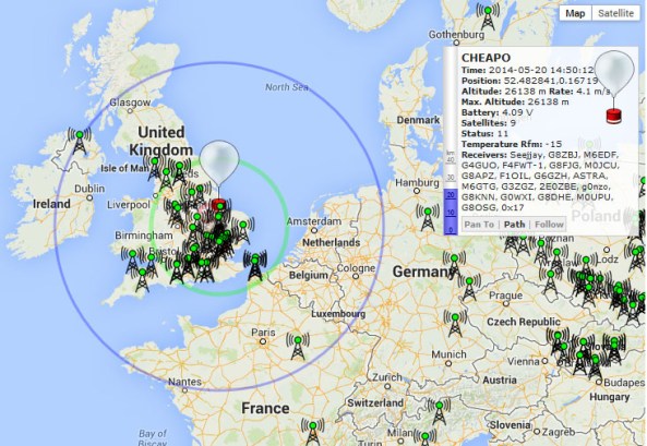 The signal from CHEAPO 11 could be received across much of British Isles and into Germany