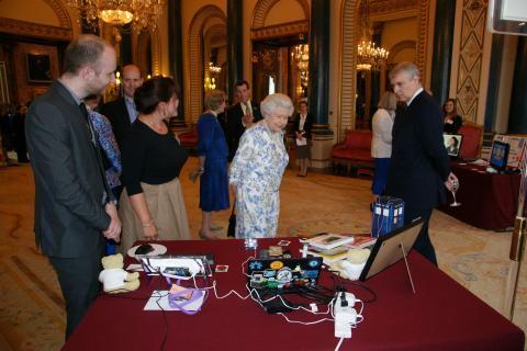 Her Majesty Queen Elizabeth II is shown M0RPI's 434 MHz High Altitude Balloon Payload