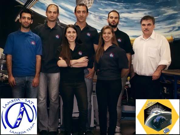 Some of the Lambda-Sat Team (right to left) Dr. Periklis Papadopoulos, Kostas Alexandrou, Eriana Panopoulou, Vaggelis Christodoulou, Maria Dimitrakopoulou, Charalabos Koulouris and Simos Kanis