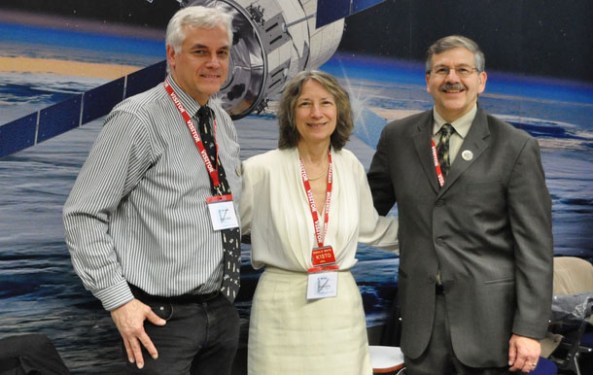 ARISS 2015-2016 Officers (L-R) ARISS Vice-Chair Oliver Amend, DG6BCE; ARISS Secretary-Treasurer Rosalie White, K1STO, and ARISS Chair Frank Bauer, KA3HDO
