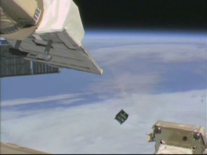 AESP-14 CubeSat deployment from ISS - Image JAXA