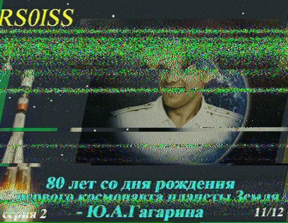 ISS SSTV image 11 received by Sally Dixon G7UCL at 2045 UT Jan 31, 2015 using tri-band omni antenna with FT-897