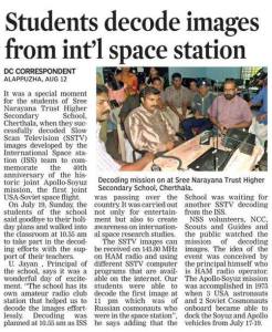ISS SSTV in the Deccan Chronicle