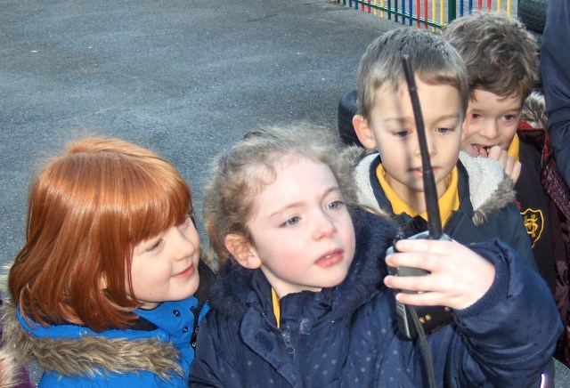 St Mildred’s Primary Infant school students listen to Tim Peake using amateur radio
