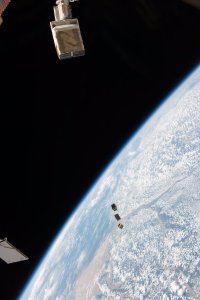 Deployment of two NODES satellites and STMSat-1