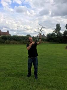 David Rowntree 2E0DVR communicating via Amateur Radio Satellite