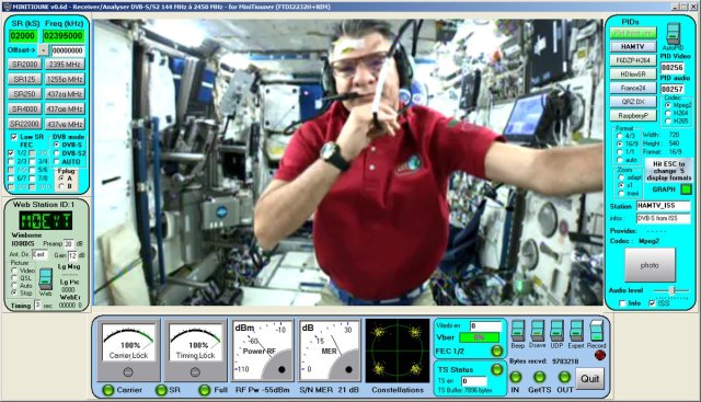Paolo Nespoli IZ0JPA on ISS HamTV - Credit UHF Satcom