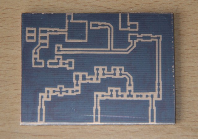 Figure 2 Homemade PCB ready to be etched