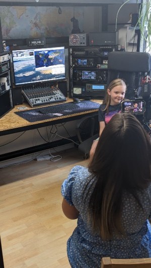 Isabella Payne being interviewed by BBC TVs Josie Hannett